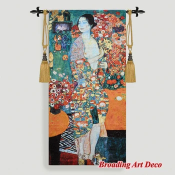 

Gustav Klimt The Dancer Tapestry Wall Hanging Jacquard Weave Gobelin Home Textile Art Decoration Cotton 100% Big Size 140x68cm