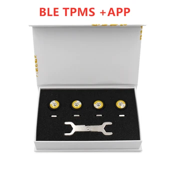 

With APP TPMS Bluetooth 4.0 Universal External Tyre Pressure Sensor V11 Support Android & IOS Phone Wireless 4 External Sensors