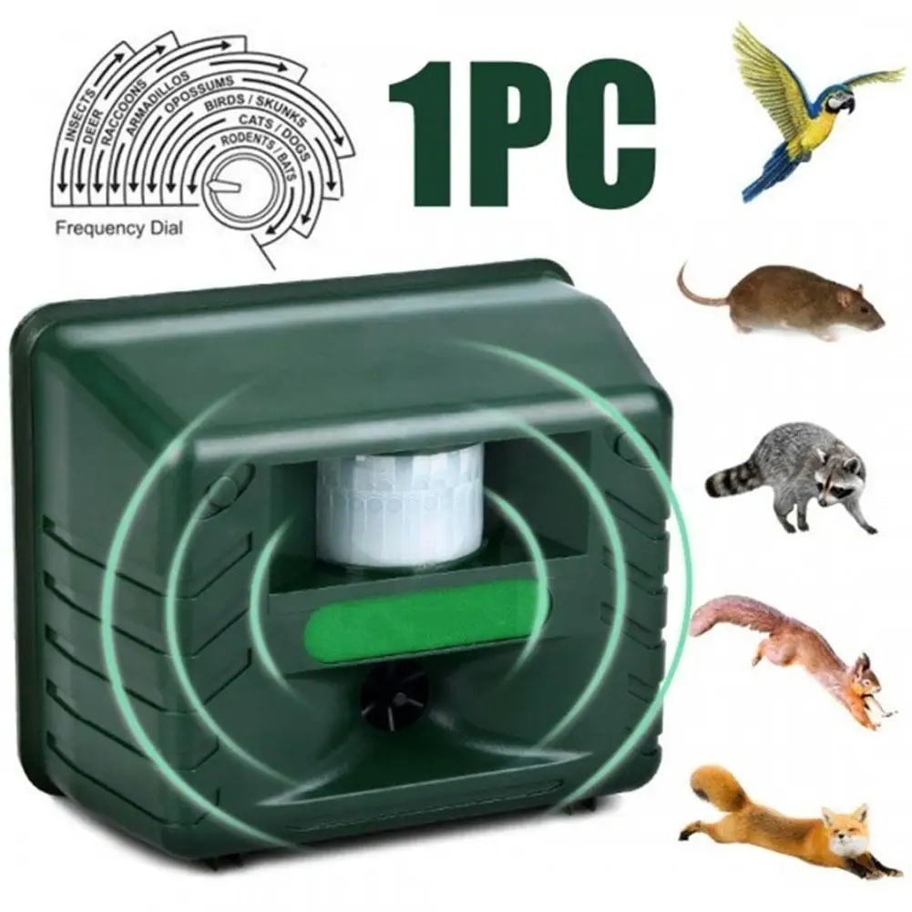 

Outdoor Waterproof Adjustable Ultrasonic LED Bird Pest Animal Reject Repeller