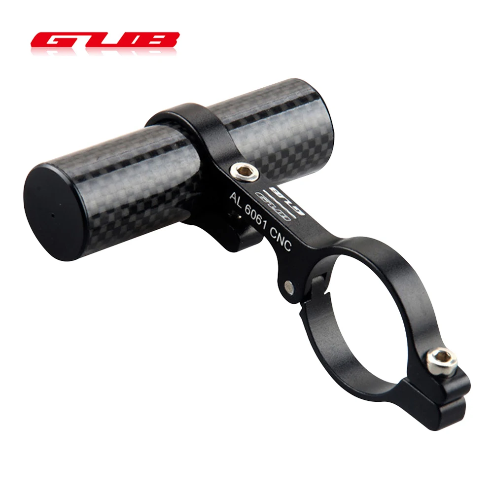GUB 3K Carbon Fiber 31.8mm Bicycle Handlebar Extender Tube Mount Bike Cycling Headlight Bracket Lamp Flashlight Holder bicycle handlebar extender