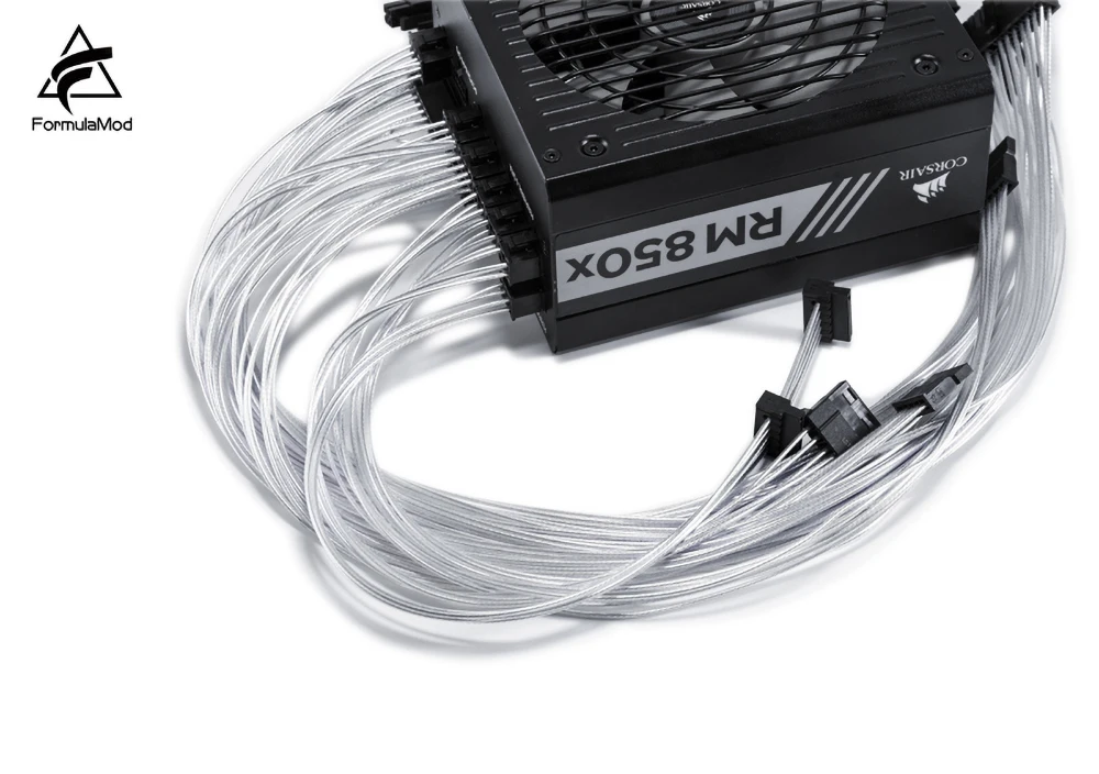 FormulaMod Fm-DYXZ, Fully Modular PSU Cable Kit, 18AWG Silver Plated, Kit For EVGA, Corsair, SeaSonic, Asus, Antec Modular PSU  