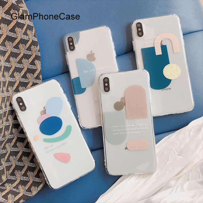 

GlamPhoneCase Artistic Geometry Phone Case For iPhone X XS Max XR Soft Silicone Cover For iPhone 7 8 6 6s Plus Case