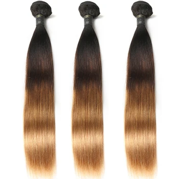

Ombre Hair Straight Hair Bundles T1B/4/30 Honey Blonde 100% Human Hair Weave Extension Peruvian Remy Hair Weft 10-26inch 150%