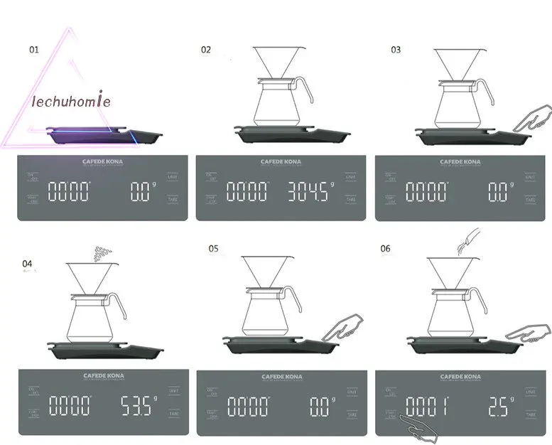 Pаспродажа Бытовые электрические весы Портативный кг 3 кг 0,1 г капельного Кофе весы с таймером электронные цифровые Кухня весы высокой точности светод...