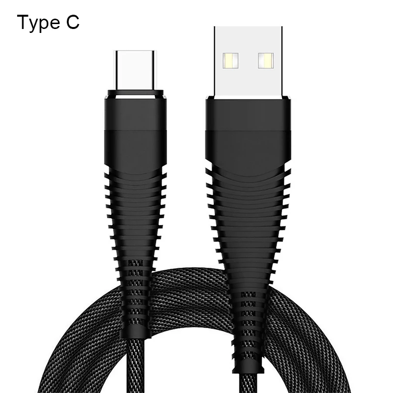 2A Micro USB кабель для мобильного телефона Xiaomi usb type C кабель быстрой зарядки для samsung Galaxy кабель передачи данных синхронизации для iPhone - Цвет: For Type C Black
