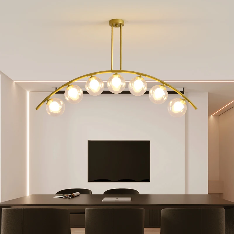 Modern simple iron Golden Pendent Lights led lamp high quality LED lighting Glass Pendent Lamp led G9 lustre pendant/droplight