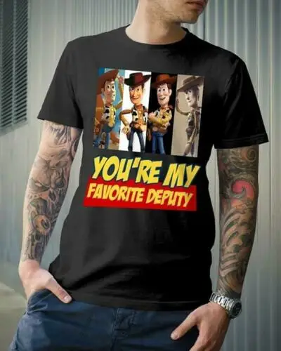 

Toy Story Woody You're My Favorite Deputy T Shirt Black Cotton Men S-6XL