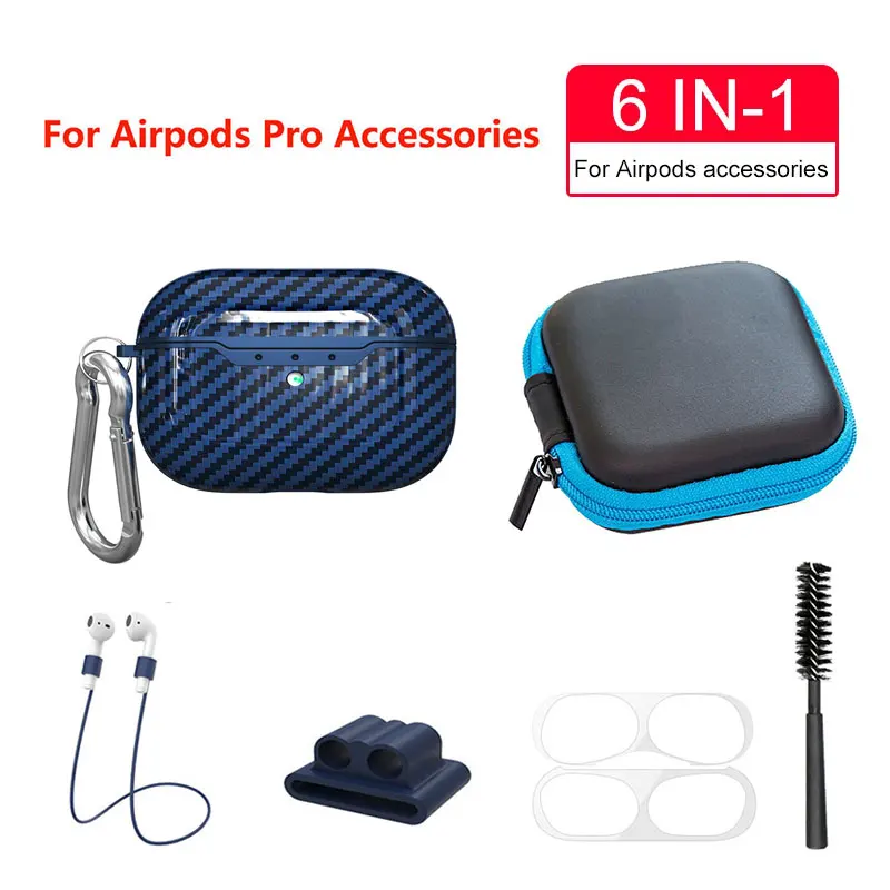 Style 13 6 в 1 чехол для Airpods Pro силиконовый чехол для Airpods Pro i100000 tws металлическая наклейка наушники гарнитура щетка для чистки - Цвет: Style 13