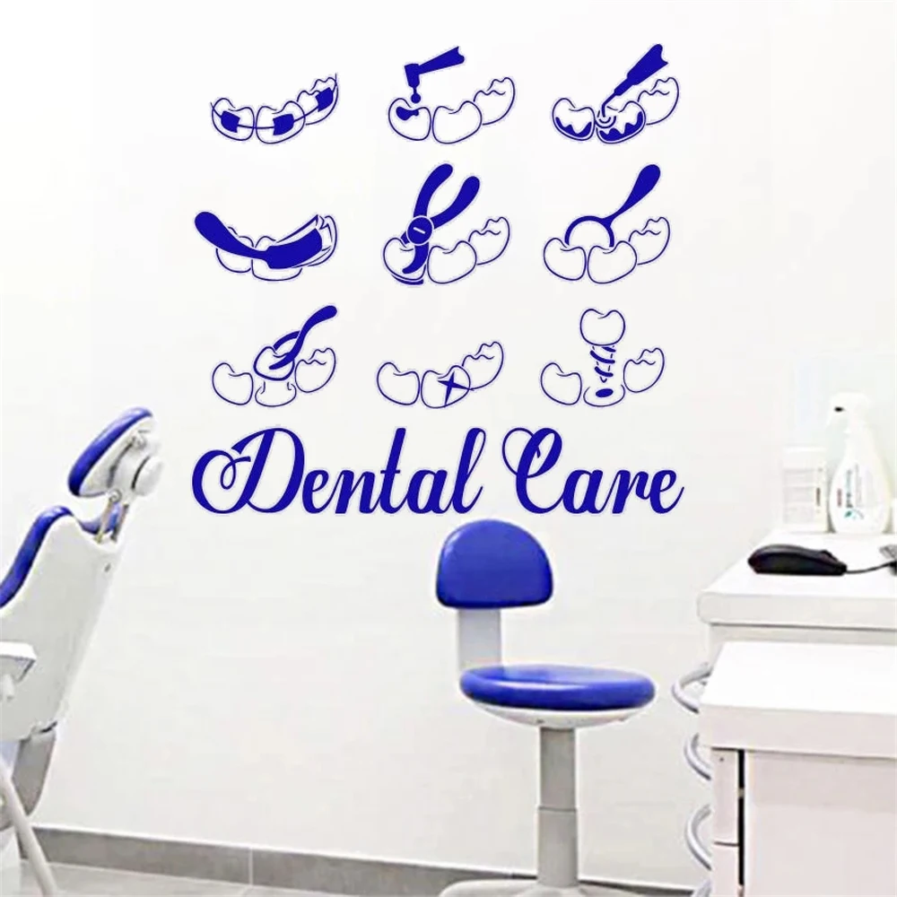 Dental Clinic Tooth Replacement Process Stickers Vinyl Decorative For
