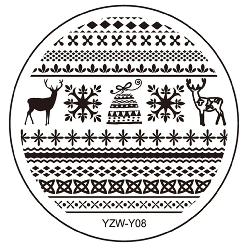D DIY шаблон для дизайна ногтей Снежинка Рождественский стиль - Цвет: D