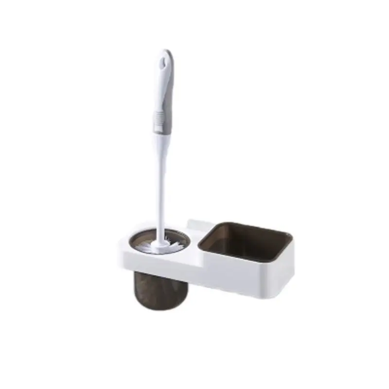 Черный Bathroom toilet cleaning brush set with storage platform - Цвет: Черный