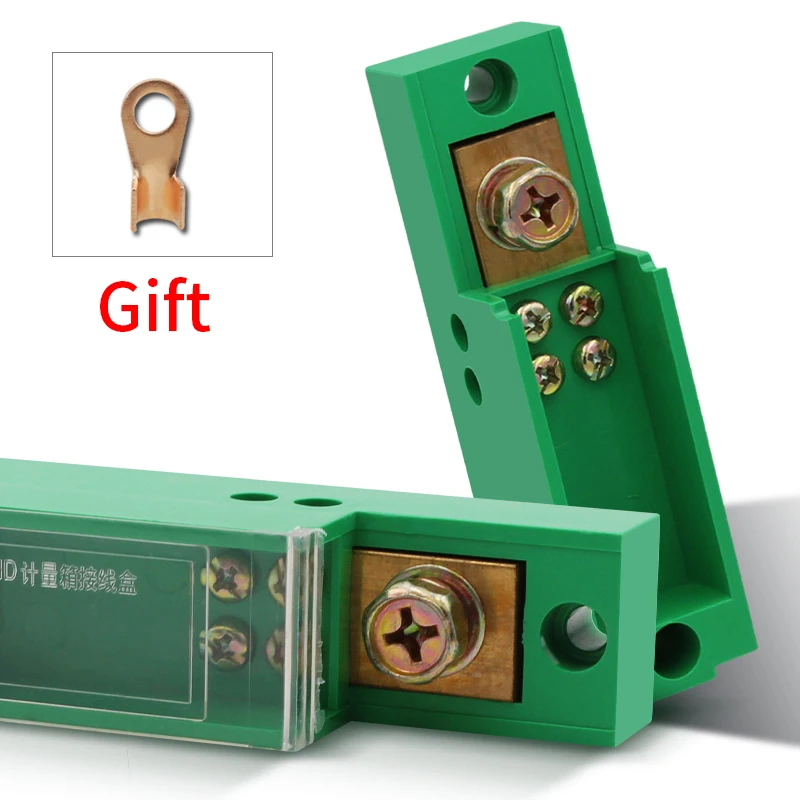 Fila Morsettiera Monofase One-In Quattro-Out Scatola Di Distribuzione Connessione Verde Armadio Elettrico Scatola Linea Zero Ottone