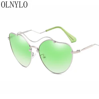 

New Alloy Heart style Fashion Gradient Women Sunglasses Brand Designers Sun Glassses Lady Eyewear Feminino Oculos De Sol