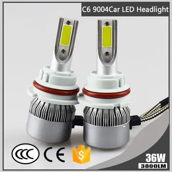

Newest 2 Pcs Led Headlight 6000K 36W 3800LM C6 Headlight Car Hi/Lo Beam Auto Bulbs