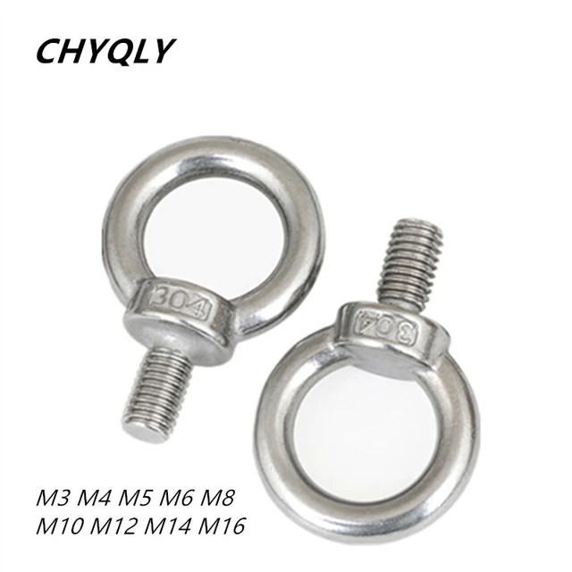 M3 M4 M5 M6 304 Stainless Steel Marine Lifting Eye Screws Ring Loop Hole  For Cable Rope Eyebolt - Bolts - AliExpress