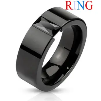 

FDLK Jewelry Fashion Unisex Simple Carbide Wedding Band Engagement Party Ring Jewelry