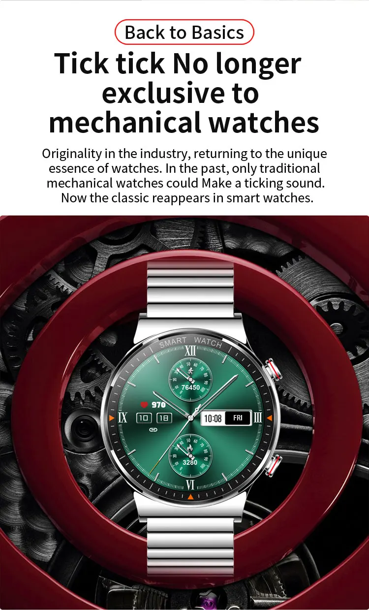 New 454*454 HD Smart Watch Full Touch Screen Mens Bluetooth Call Smartwatch IP68 Waterproof Music Player Fitness Tracker Watches