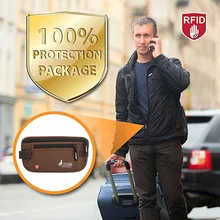 Настраиваемый скрытый Противоугонный кошелек RIFD с кистью, сумка для мобильного телефона, водонепроницаемая поясная сумка RFID