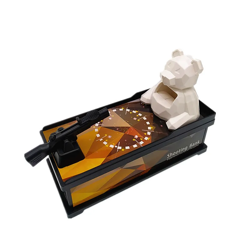 

Creative Shooting Bear Piggy Bank Coin Shooting Bank DIY Piggy Bank Children Adult Desktop Game Toys Kids Gifts