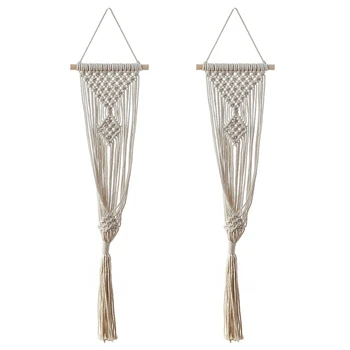 

2Pc Large-Sized Plant Hanger Basket Handmade Rope Pots Holder Cotton Rope Net Flower Pot Plant Lanyard