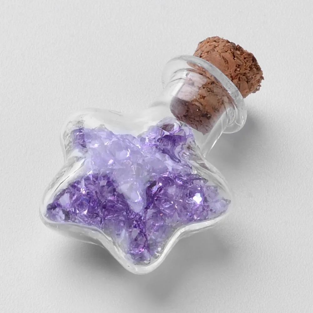 cork glass bottle necklace pendant