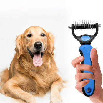 

Hot Pet Comb Automatic Hair Removal Comb Dog Self-cleaning Needle Comb Cat And Dog Opening Knot Comb Pet Supplies Open Knot Comb