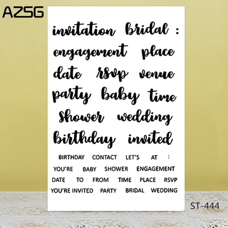 AZSG милые животные/дружба пожелания слово четкие штампы для DIY Скрапбукинг/изготовление карт/украшение для альбома Силиконовая печать ремесло - Цвет: stamp ST-444