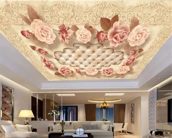 

3d Wallpaper Delicate Roses Decorate the Indoor zenithAtmospheric Interior Decoration Wallpaper