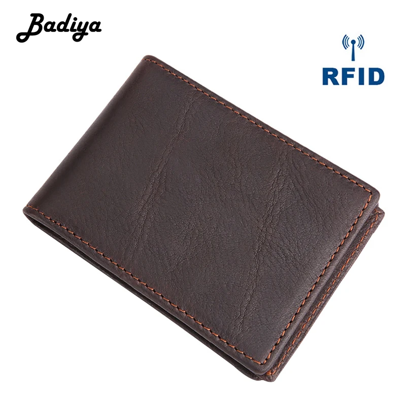 RFID мужской кошелек, Ретро стиль, натуральная кожа, многофункциональный, водительские права, держатель для карт, тонкий короткий кошелек для монет, мужской клатч