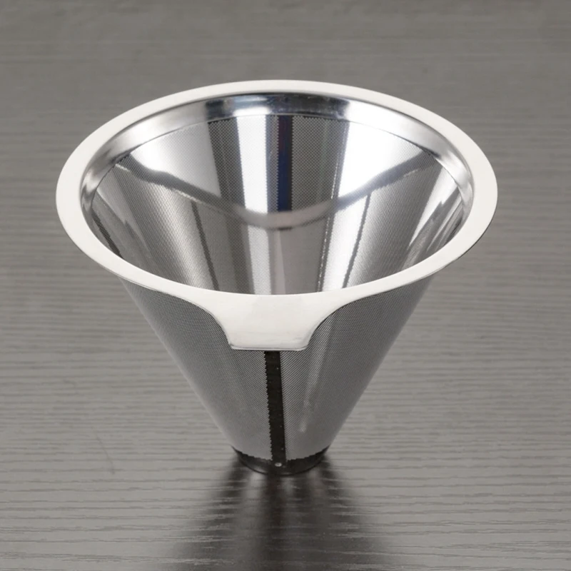 Stainless Steel Pour Over Coffee Filter Funnel Reusable Drip Filters