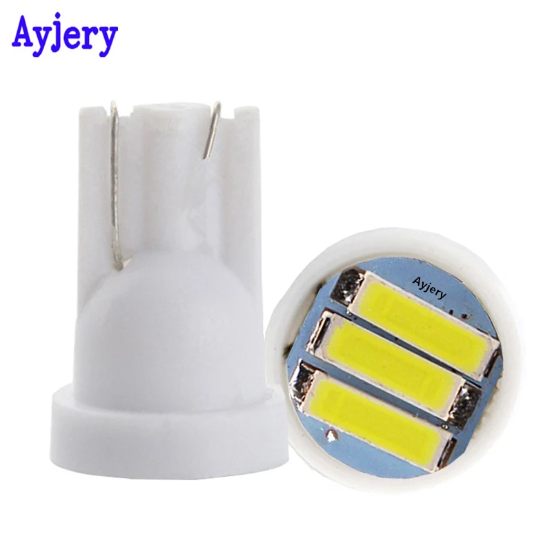 AYJERY 100X T10 3 SMD СВЕТОДИОДНЫЙ LED 3SMD 7014 1W белый синий красный зеленый желтый W5W