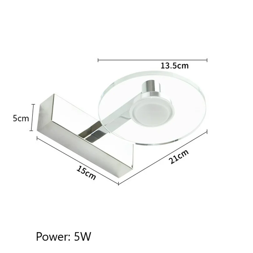 LED Mirror Front Light Bathroom Makeup Table Lighting Vanity Lights Makeup Mirror Lights K9 Crystal Moisture Proof