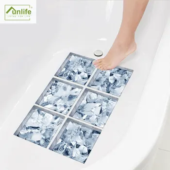 

Funlife® 15x15cm*6pcs Ice Cube Bathtub Sticker Waterproof Anti-slip PVC Backsplash Tiles for Bathroom Decor