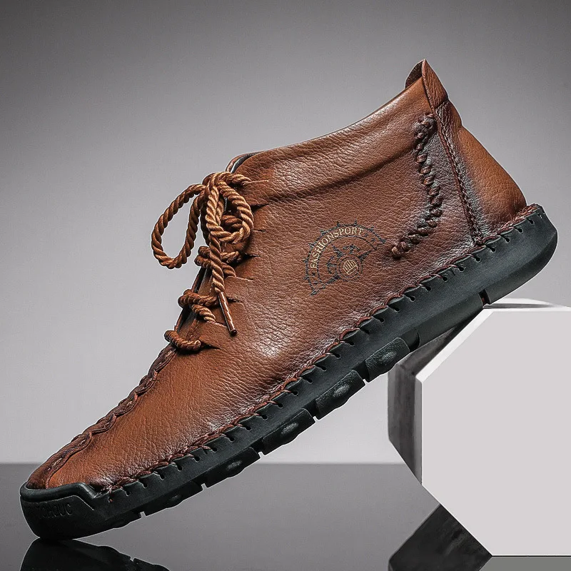 Г. Зимние ботинки мужская теплая Повседневная обувь из натуральной кожи Мужская удобная обувь на плоской подошве со шнуровкой мужские походные ботинки большой размер 39-48