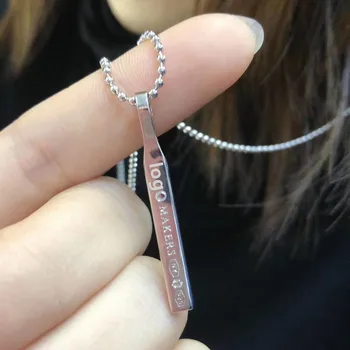 

Women Necklace 2020 popular accessories vertical Strip Pendant Round bead chain Sterling silve S925 Jewelry Valentine's Day gift