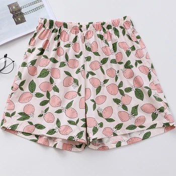 

Women's Sleep Bottoms Short Pants Summer Loose Sleepwear Women Cotton Pajamas Lounge Plus Size Printed Casual Home Pajama Shorts