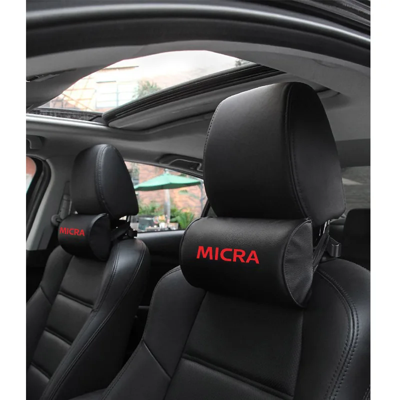 Автомобильные подушки для шеи для nissan micra из искусственной кожи, автомобильный подголовник для отдыха, подушка для автомобиля, аксессуары для интерьера