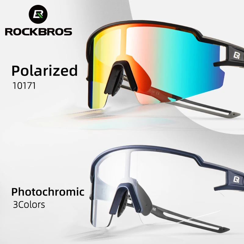 ROCKBROS Polarized Sunglasses Outdoor Cycling Eyewear Goggles UV400 with 3 Lens 