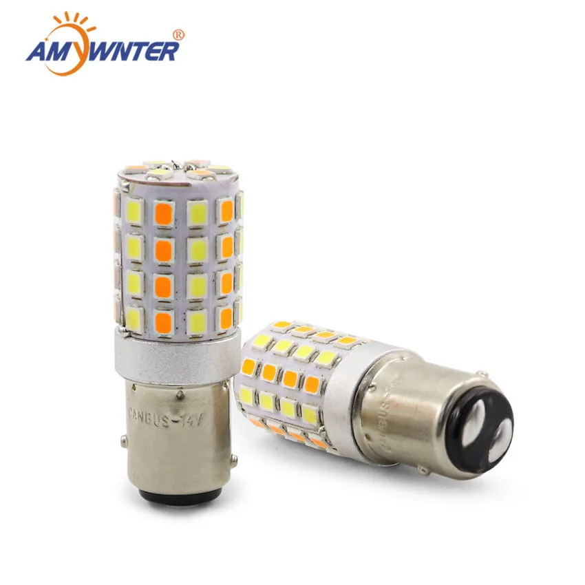

High Power Canbus S25 P21W BA15S 1157 P21/5W Brake lights Dual color Daytime Running Lights LED White Yellow Car Light Source