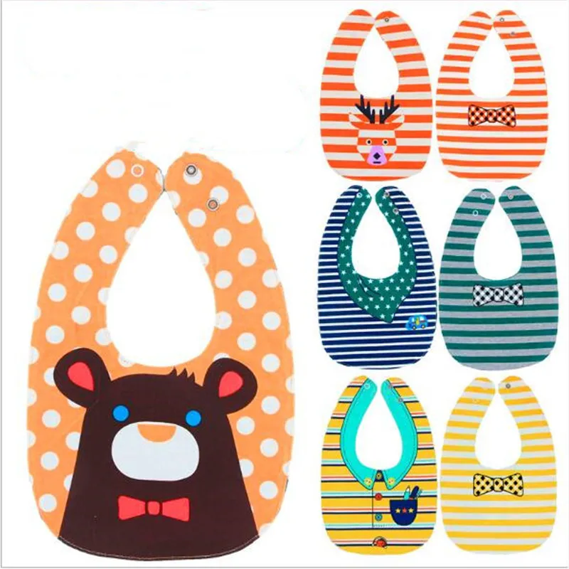

New Double-sided Pattern Baby Bibs Cotton Baby Bibs Burp Cloth Lovely Cartoon Waterproof Infant Bibs