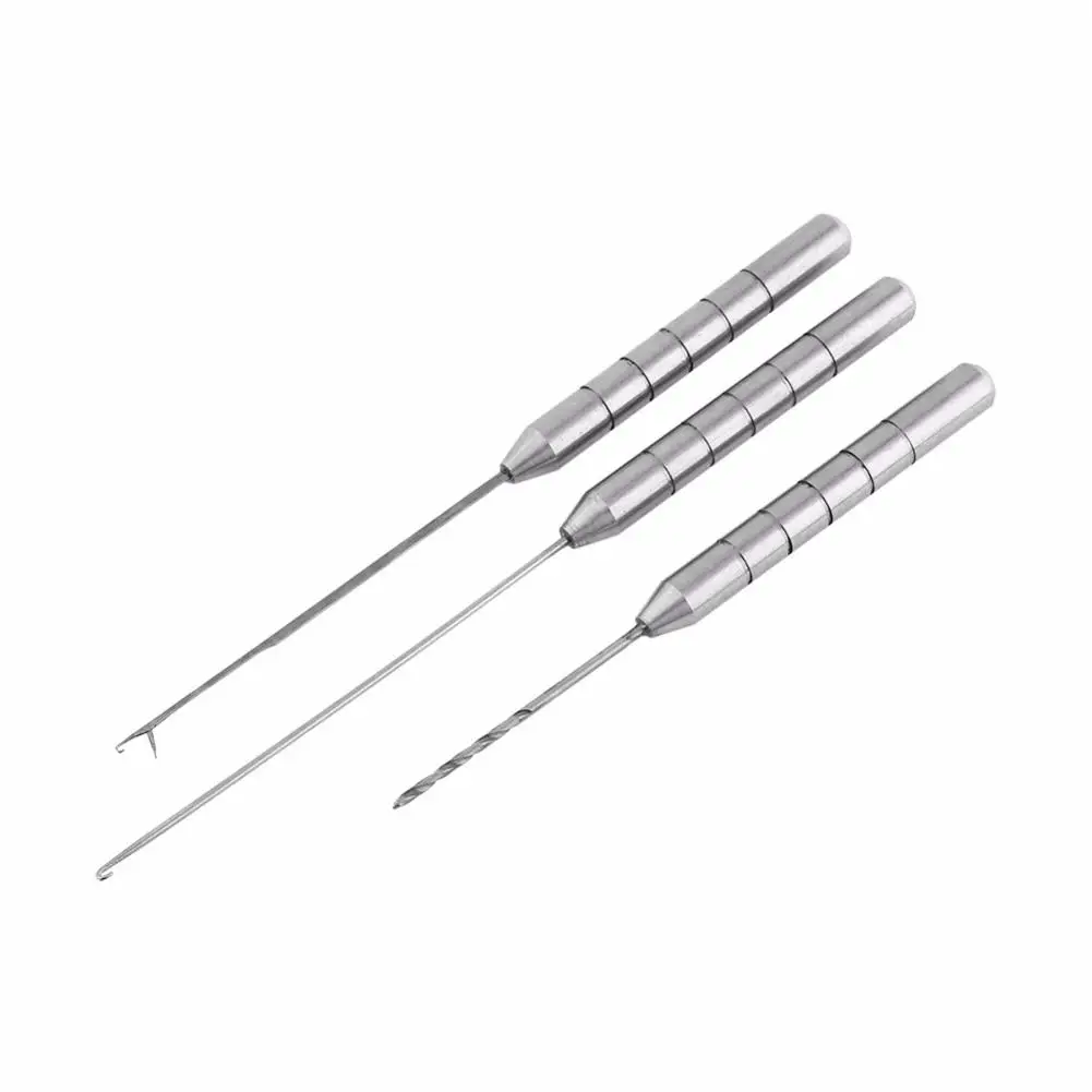 

MeterMall 3Pcs/Set Aluminium Alloy Fishing Bait Needle Kit Tool Set Bait Drilling Needle Fish Rigging Drill Fishing Tool