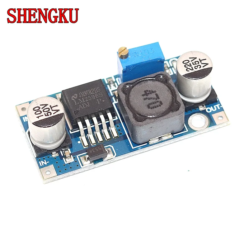 Módulo de reducción de DC-DC, convertidor Buck, LM2596S, salida de 1,25 V-35V, 3A, ajustable