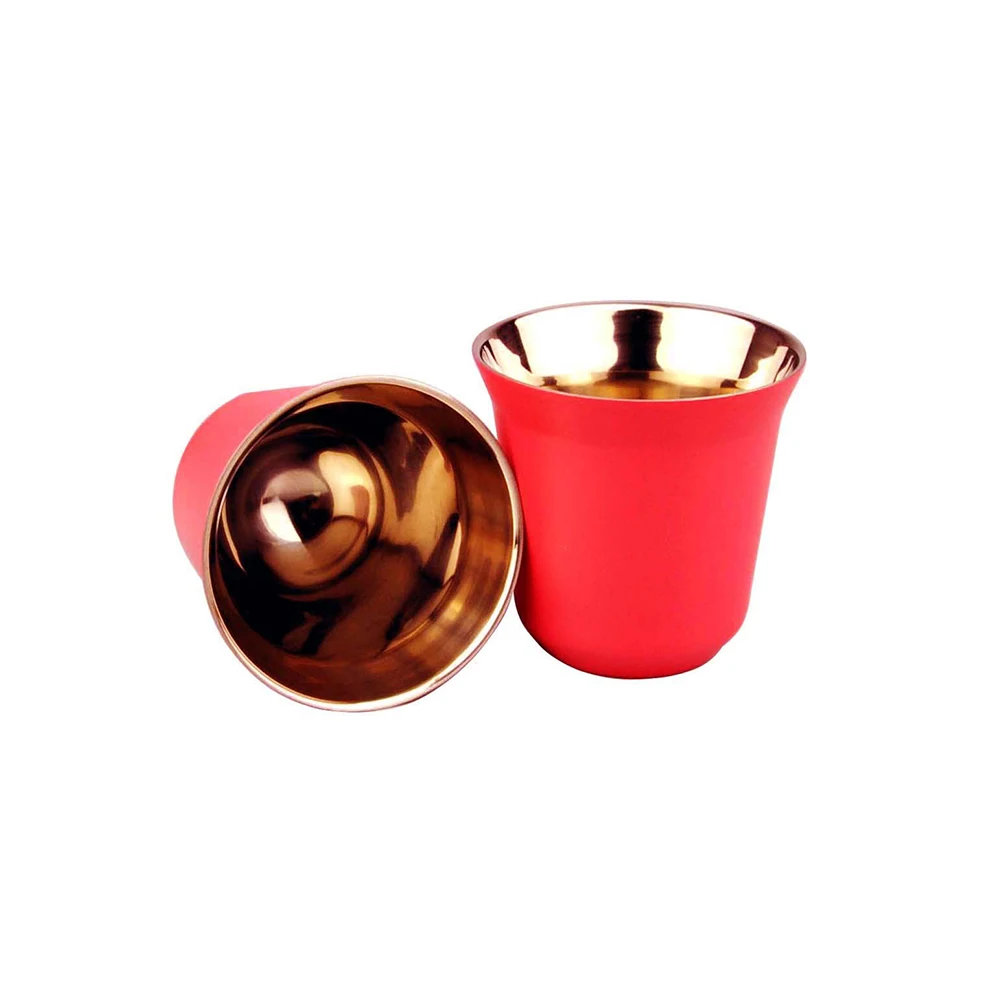 Rose Red Домашняя многофункциональная сплошная многоразовая кофейная чашка теплоизоляция воды бар поставки практичная Простая очистка двойными стенками из нержавеющей стали - Цвет: Rose Red