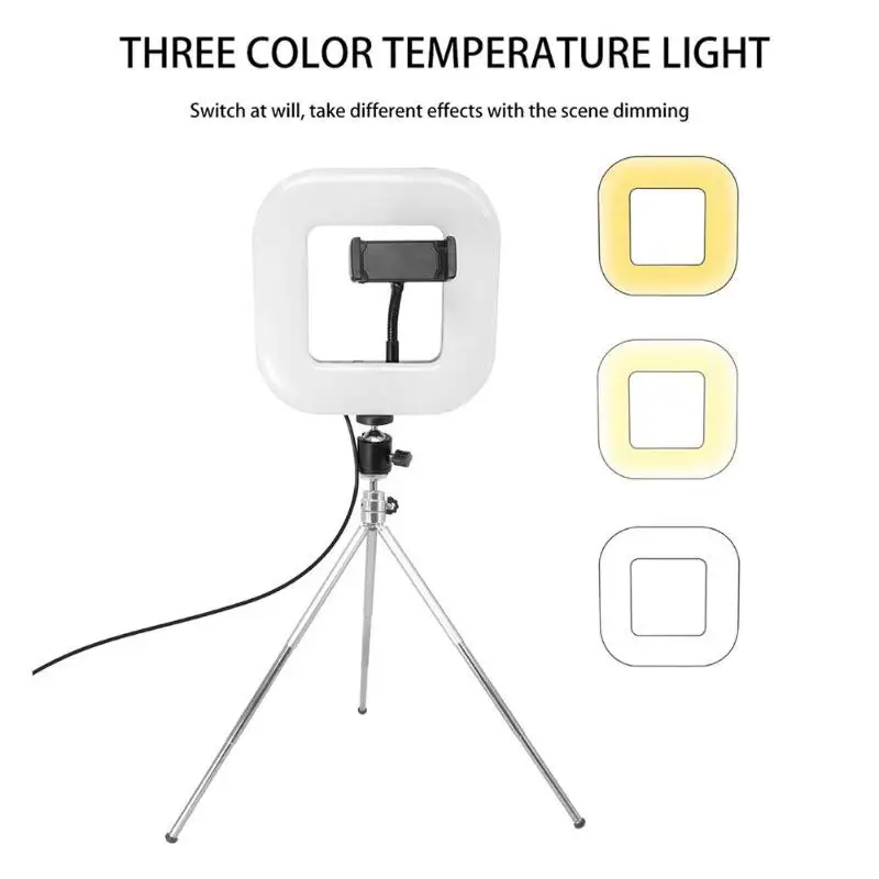 Фотостудия Square Ring Light 18/28 см с регулируемой яркостью, 72 Вт/168 шт. светодиодные лампы 3200-6000K фотостудия освещение лампы со штативом