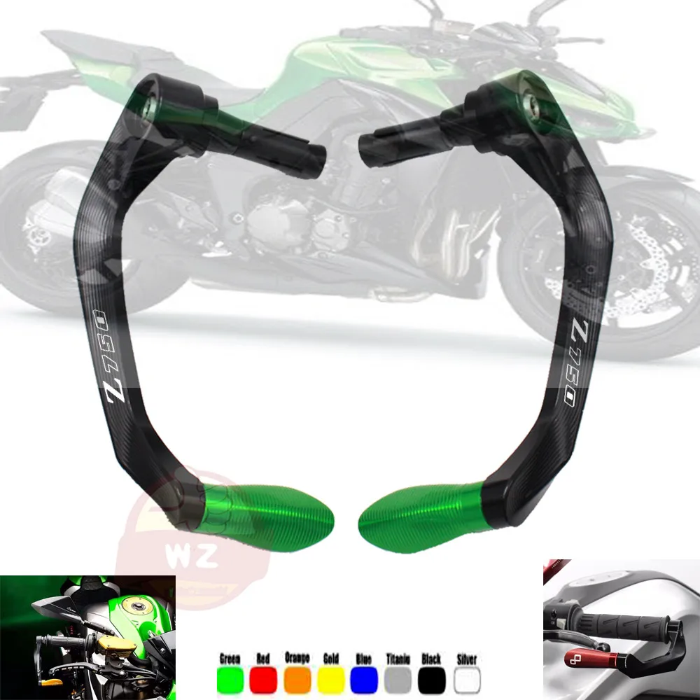 

Universal 7/8" 22mm Motorcycle Handlebar Brake Clutch Levers Protector Guard For Kawasaki Z750 Z 750 2004-2012 2010 Laser Logo