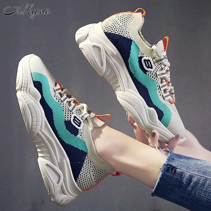 

2020 New Fashion Women Shoes Thick bottom Fashion Casual Ladies Shoes Woman Mesh Breathable Female Sneakers Zapatillas Mujer