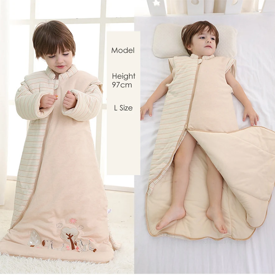 

Nightgowns Bedding Set 2.5Tog/3.5Tog Organic Cotton Unisex Baby Long-Sleeve Sleeping Bag Wearable Blanket Warm Sleepsack Nest