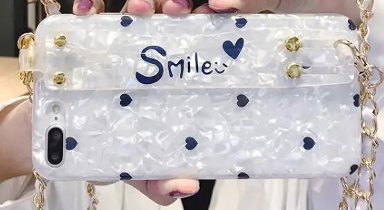 Чехол для iPhone 11 PRO XS MAX XR X 6S 6 8 7 plus с длинным плечевым ремнем - Цвет: Heart Pattern