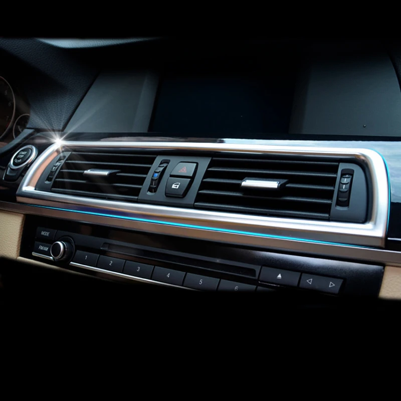 Car Dashboard Console Air Conditioning Outlet Vent Trim Decoration frame Cover 3D stickers For BMW 5 Series F10 F18 Accessories |