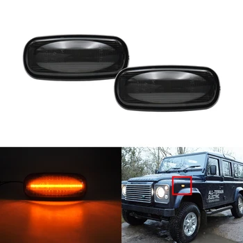 

For Land Rover Defender Td5 Freelander Discovery2 Smoked Led Side Marker Lights Front Amber Led Indicator